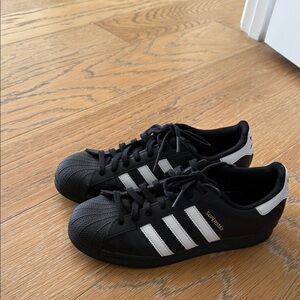 adidas Kids Black and White Superstar Sneakers